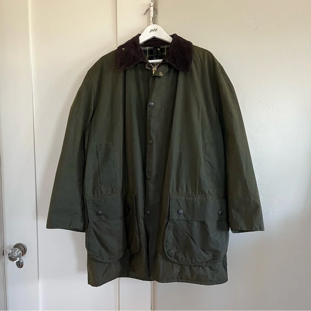 🤍 guc | Barbour | classic waxed olive green jacket - Picture 1 of 11